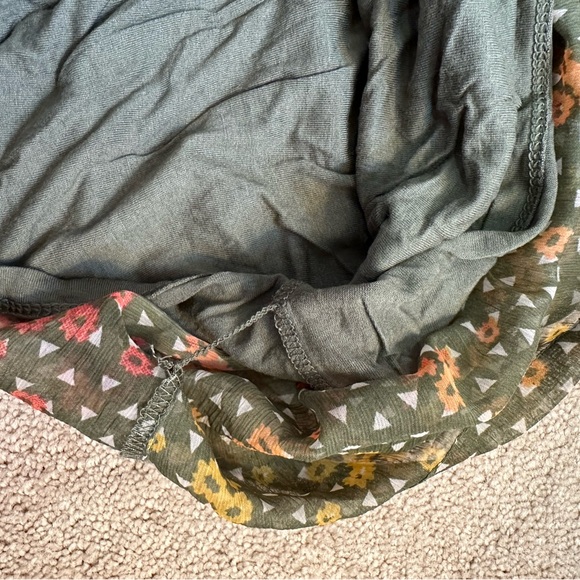 Mossimo Sheer Patterned Green Orange Yellow White Lined Skirt M Elastic Waist - Picture 3 of 8